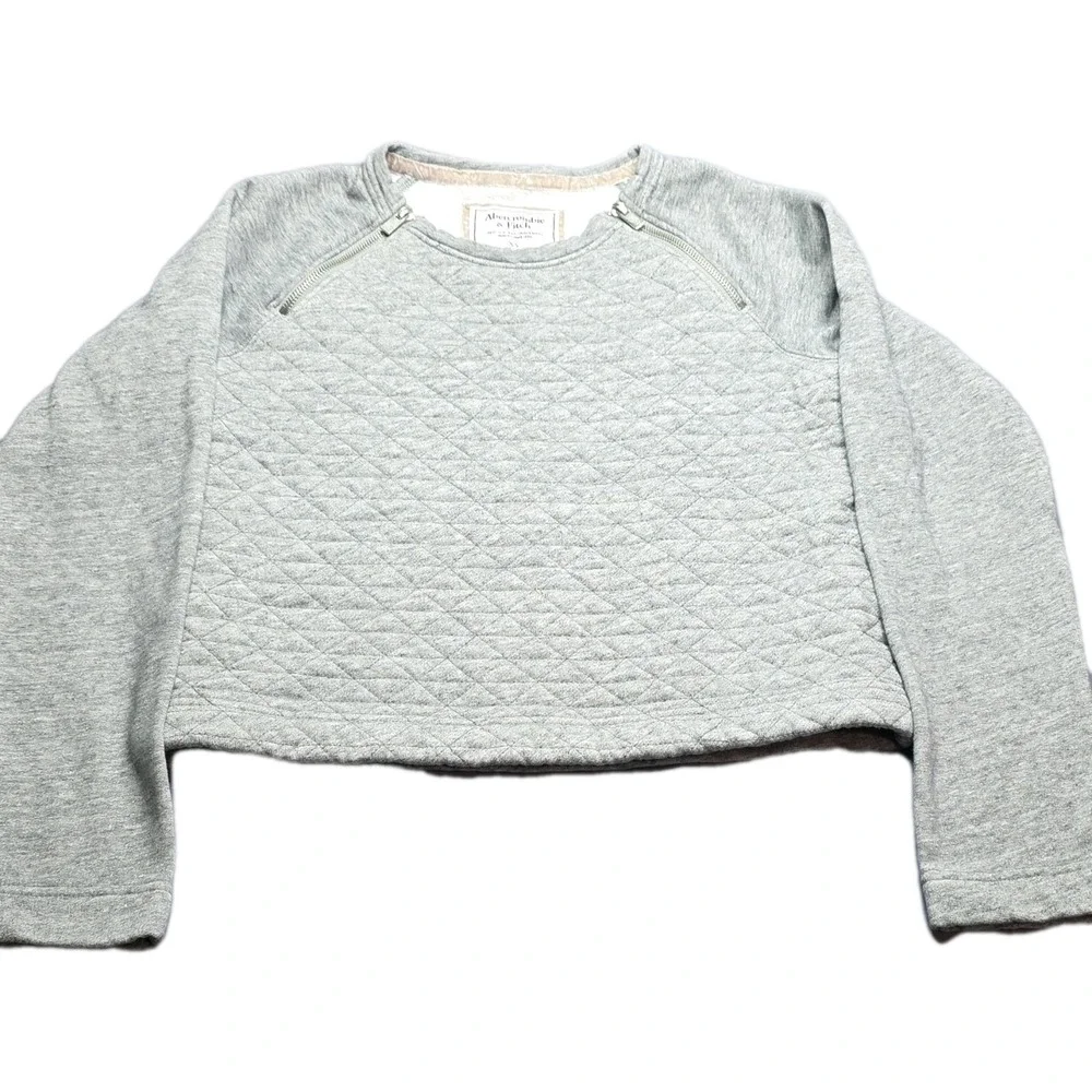 Abercrombie & Fitch Pullover Sweatshirt Women's XS Gray Quilted Zipper